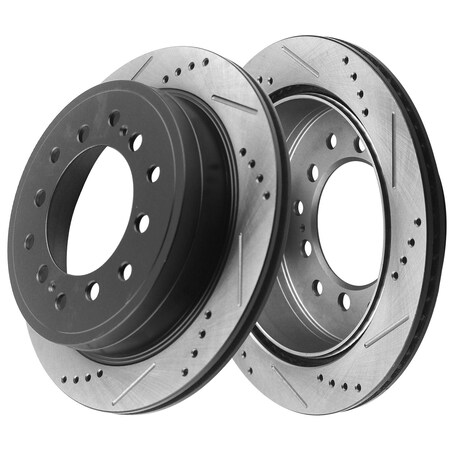 Motorbymotor MotorbyMotor Rear Brake Rotors 312mm Drilled & Slotted 12044175(2Pack) BRR12044175BK